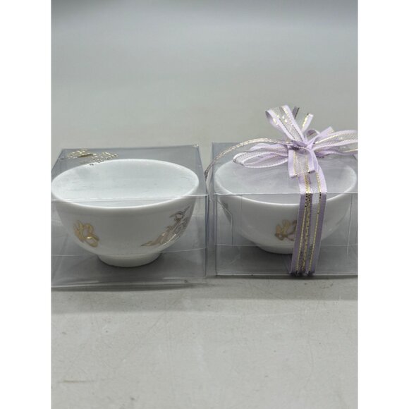 Mini White Ceramic Souvenir Bowls With Gold Detail & Clear Gift Boxes READ - Picture 6 of 7